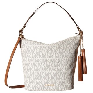 Michael Kors Elana Large Vanilla Logo Shoulder Handbag